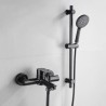 Supercharged Handheld Shower in Black Stainless Steel Bathtub Faucet
