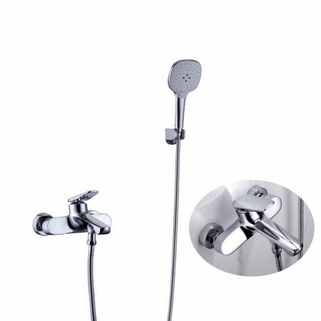 Bathtub Faucet Wall Mounted Tub Tap in Chrome-Color Brass