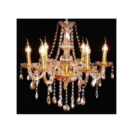 Amber Crystal Chandelier with 6 Lights for the Home