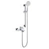 Modern Single Handle Wall Bathtub Filler With Hand Shower Wall Mounted Tub Faucet