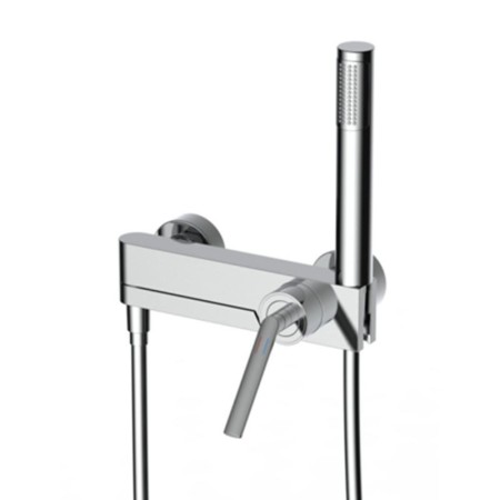 Modern Bath Tub Filler Faucet with Handheld Shower Head on a Wall