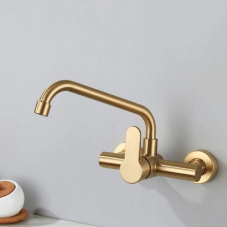 Wall Mount Kitchen Faucet in Luxurious Golden