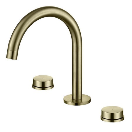 Chrome/Black/Gold Deck Mounted Widespread Bathroom Sink Faucet Dual Handles Basin Mixer Tap