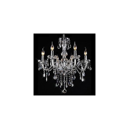 Chandeliers 6 Light Silver Vintage with Crystals
