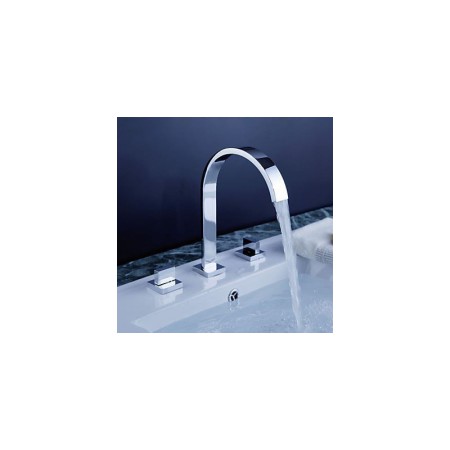 Contemporary Deck Mount Chrome 2 Handle Garden Tub Filler Bathroom Sink Faucet