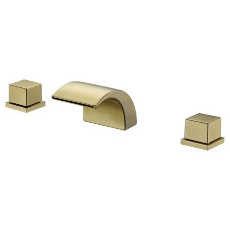 Split Basin Mixer Faucet in Brushed Gold Brass