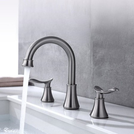 Brushed Nickel/ORB Color Available Stainless Steel Split Basin Faucet Dual Handles Bathroom Sink Tap