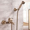 Traditional Wall Mounted Bathroom Shower Mixer Faucet Set with Handheld Shower and Tub Spout