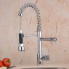 Multifunctional Commercial Kitchen Sink Faucet with Sprayer Chrome Spring Tap