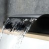 Black Deck Mount Shower Faucet Mixer Modern Bathtub Faucet Mixer Waterfall Tap