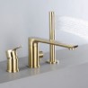 Luxury Single Handle Bathtub Faucet with Shower Heas Black/Gold Black Bath and Shower Mixer Tap