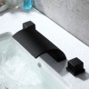 Widespread 2 Handle Bathtub Mixer Tap in Black Waterfall Garden Tub Faucet