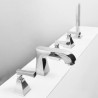 Widespread Garden Bath Tap Deck Mounted Chrome/Gold 3 Handles Roman Tub Faucet Set