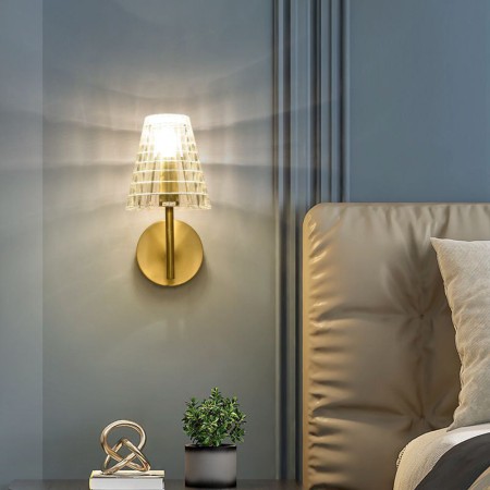 Nordic Wall Lamp Copper Wall Light Modern Glass Wall Sconce Lighting