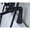 Deck Mounted Antique Black Clawfoot Bath Tub Mixer Tap 2 Handle Shower Faucet