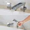 Waterfall Bath Mixer Tap with Handle Shower Deck Mount Single Handle Roman Bathtub Faucet Set