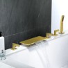 Waterfall Bathtub Faucet Tub Filler With Handheld Shower Modern