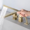 Black/Gold Roman Tub Filler Single Handle Bathtub Mixer Tap With Sprayer