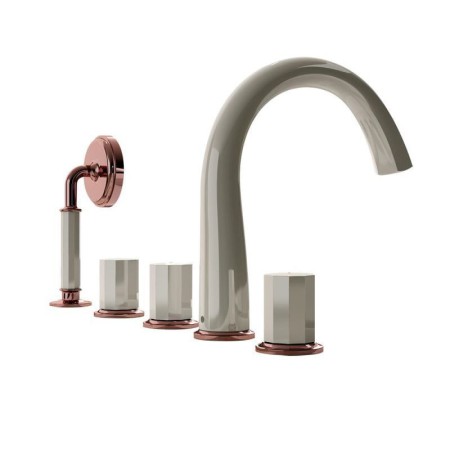 Bathroom Tub Faucet with Deck Mounted Bathtub Faucet and Hand Shower