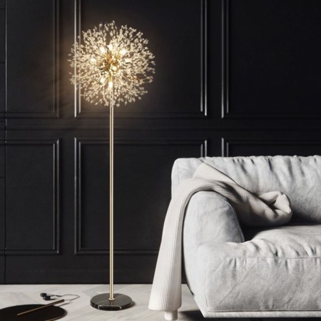 Luxury Marble Bedroom Living Room Standing Lamp Nordic Crystal LED Dandelion Floor Lamp