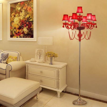 7 Light Cozy Elegant Modern Creative Crystal Floor Lamp for Living Room Bedroom