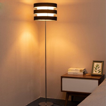 Reading Floor Light With Foot Switch Modern Black Striped Floor Lamp