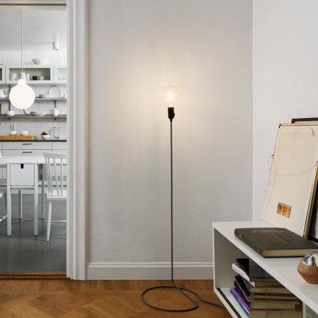 Black Farmhouse Indoor Pole Light With Edison E26 Base Foot Switch Industrial Floor Lamp