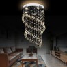 For Dining Room, Modern Crystal Chandelier Round Raindrop Ceiling Light