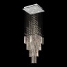 For Duplex Stairs, Modern Square Crystal Chandelier Contemporary Elegant Ceiling Light Fixture