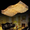 Living Room Bedroom European LED Crystal Flush Mount Rectangle Chandelier