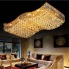 Living Room Bedroom European LED Crystal Flush Mount Rectangle Chandelier