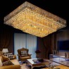 Living Room Lobby Modern LED Flush Mount Three Tiers Crystal Chandelier