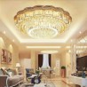 Wave Band Living Room Lobby European Style LED Flush Mounted Round Crystal Chandelier