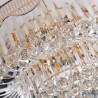 Wave Band Living Room Lobby European Style LED Flush Mounted Round Crystal Chandelier