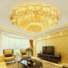 Elegant Round Crystal Flush Mounted Chandelier Flower Shaped Living Room Hotel Lobby