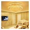 Living Room Lobby Modern Simple LED Flush Mounted Round Crystal Chandelier