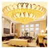 Living Room Lobby Modern Simple LED Flush Mounted Gold Lotus Crystal Ceiling Light