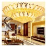 Living Room Lobby Modern Simple LED Flush Mounted Gold Lotus Crystal Ceiling Light