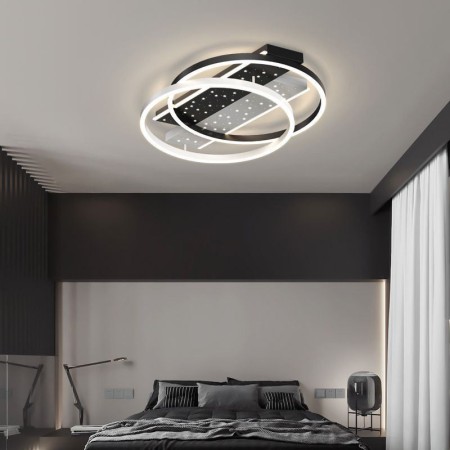 LED Flush Mount Ceiling Light With Two Ring Circles