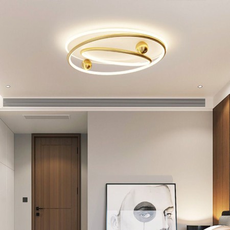 Nordic Round Lighting Fixture Living Bedroom Decor Planet Lamp Modern Led Ceiling Light