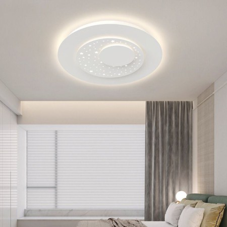 Simple White Acrylic LED Ceiling Lamp For Bedroom Dining Living Room