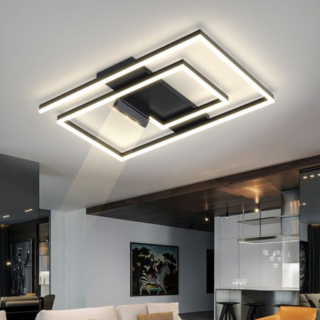 Modern Rectangle Acrylic Ceiling Lamp For Living Room BedroomFor Living Room Bedroom White Black