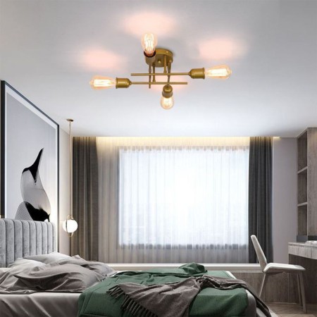 4 Light E26/E27 Flush Mount Ceiling Light Fixture For Bedroom