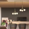 Bedroom Office Nordic Brass Pendant Light Creative Glass Ball Lighting
