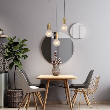 Creative Minimalist Light Fixture Nordic Brass 3 Pendant Cluster Light for Kitchen Island