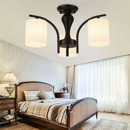 Restaurant Bedroom Nordic Style Flush Mount Wrought Iron Ceiling Light