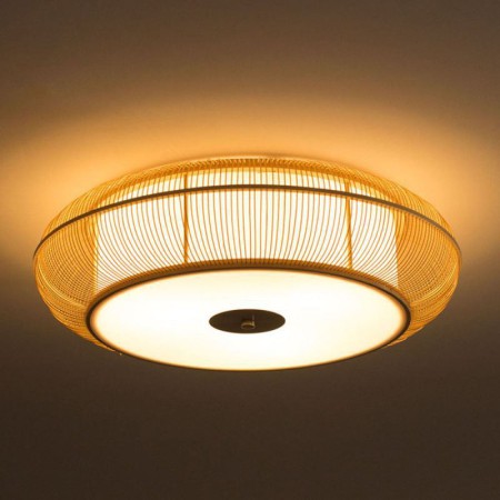Living Room Bedroom Dining Room Light Special Bamboo Flush Mount Creative Round Ceiling Light