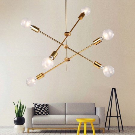 Nordic Simple Pendant Light Living Room Study Light Electrolplating Golden Pendant Light
