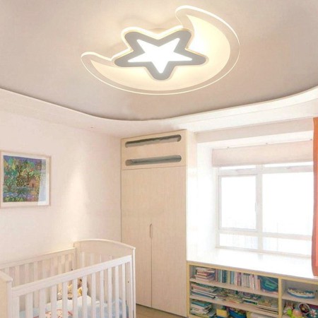 LED Flush Mount Light Bedroom Fixture Ultrathin Star Shape Kids Room Lighting