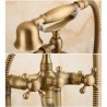 Antique Brushed Brass Bathroom Tub Faucet with Two Handles